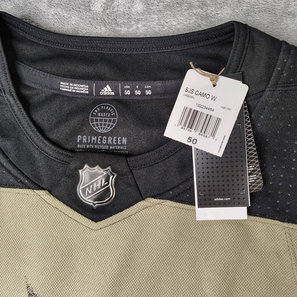 San Jose Sharks Adidas Jersey 50 Military Salute To Service Authentic Primegreen